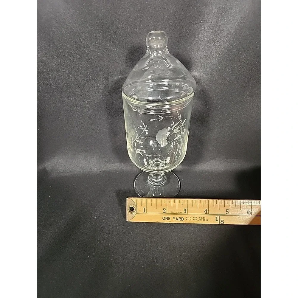 Princess House Heritage Crystal Footed Candy Apothecary Jar w/ Lid‎ Vintage 80s
